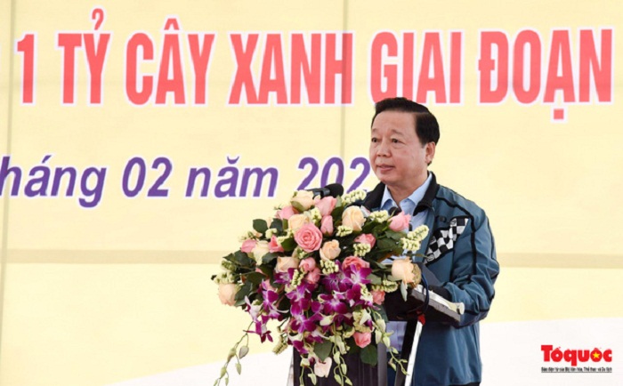 Bộ trưởng Bộ TN&MT Trần Hồng Hà phát biểu tại lễ phát động.